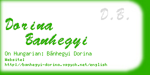 dorina banhegyi business card