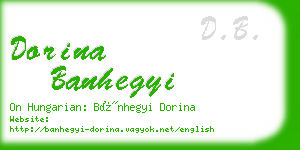 dorina banhegyi business card